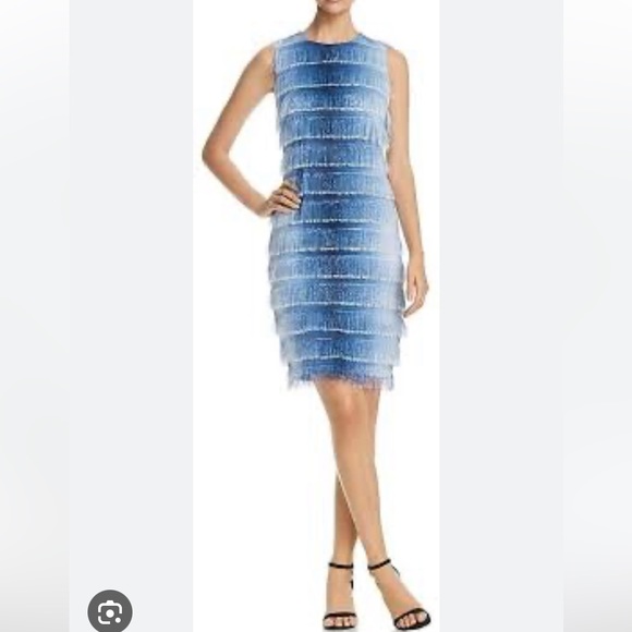 Badgley Mischka Dresses & Skirts - NWT Badgley Mischka blue ombré fringe cocktail dress